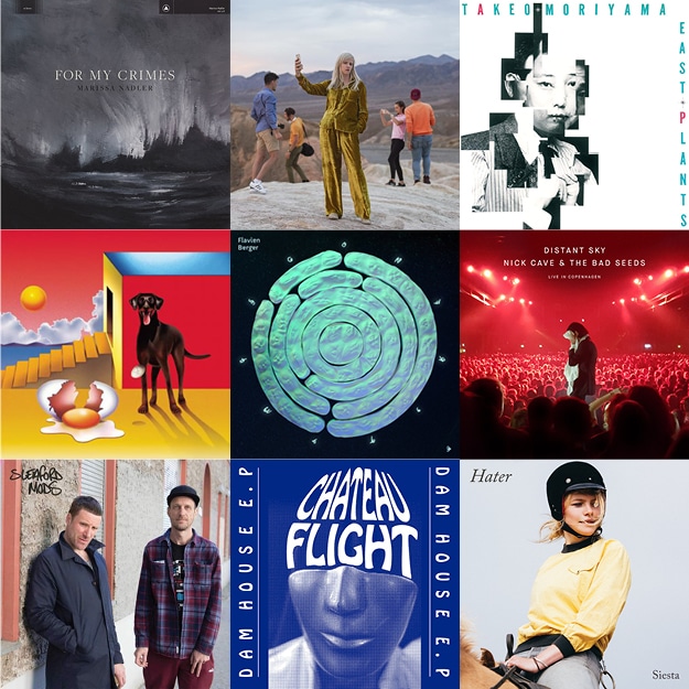 Marissa Nadler, Amber Arcades, Takeo Moriyama, Agar Agar, Flavien Berger, Nick Cave & the Bad Seeds, Sleaford Mods, Chateau Flight, Hater : pochettes des disques vinyles de la semaine du 26 septembre 2018 aux Balades Sonores
