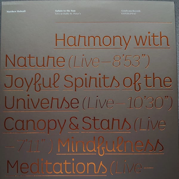 Matthew Halsall – Salute to the Sun (Live at Hallé St. Peter’s)