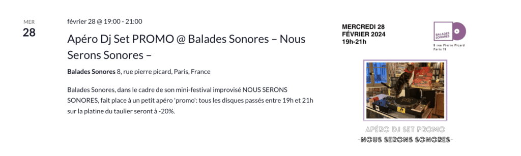 dj set promo - Balades Sonores - Nous Serons Sonores 2024
