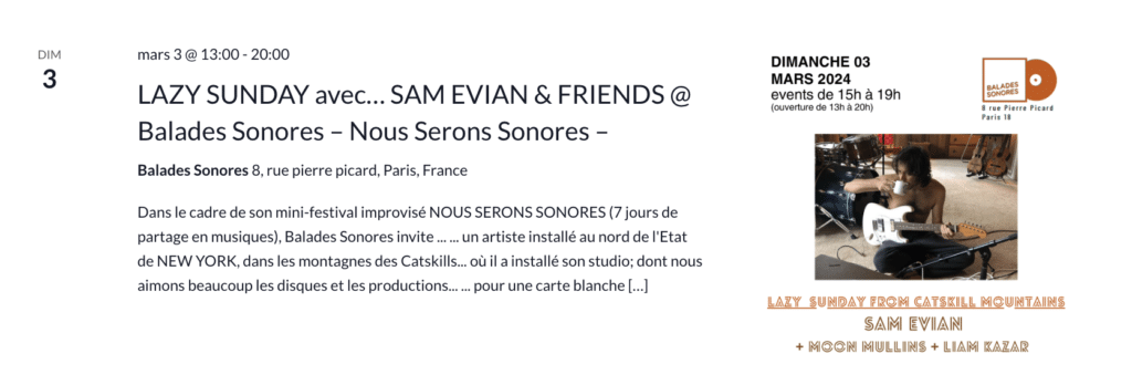 sam evian 3 mars 2024