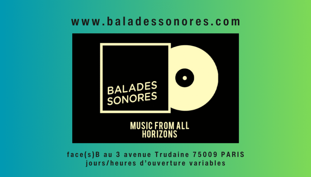 carte logo balades sonores  face b 3 avenue Trudaine 75009  PARIS disquaire