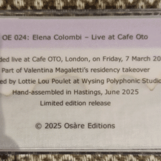 Elena Colombi – Live At Cafe Oto